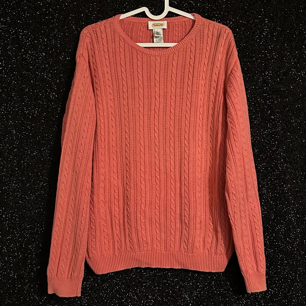 Vintage Talbots Size Large Salmon Pink Knit sweater